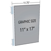 Azar Displays Two-Sided Acrylic Sign Holder W/ Pegboard Grippers 11"W x 17"H, PK10 103308